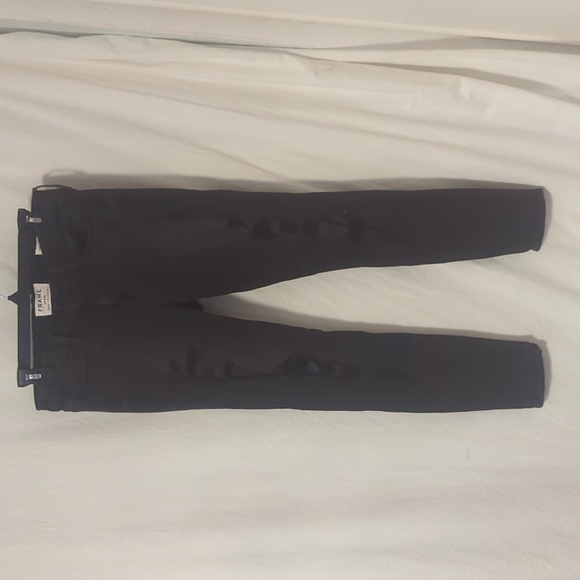 Frame denim grey distressed skinny jeans - Picture 2 of 10